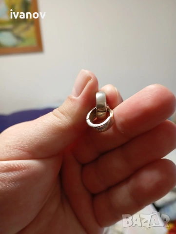 Сребърни обеци халки , снимка 2 - Обеци - 53439769