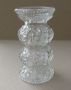 Стара малка стъклена ваза 13 см вазичка ок. 1980 г., отлична, снимка 4