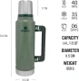 Термос Термобутилка Stanley The Legendary - Hammertone Green, 1400 ml, снимка 2