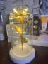  Вечна златна роза в стъкленица с LED светлина, снимка 4
