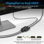 DGYBDFC 4K60Hz Displayport към двоен HDMI адаптер, DP 1.4 към 2х HDMI 2.0, снимка 3