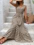 Дамска курортна рокля без ръкави с диамантен принт, 2цвята , снимка 5