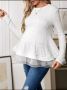 Бяла блуза за бременни , снимка 1 - Дрехи за бременни - 46055234