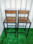 метални бар столове с облегалка комбинация от дърво и желязо , снимка 3