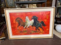 Маслена картина - препускащи рисаци. №7968, снимка 1