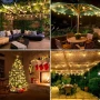 Соларни LED крушки тип гирлянд, външни лампи за двора, градината, терасата, снимка 4