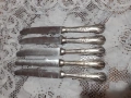 Стари антикварни посребрени прибори ножове 5 бр. маркирани, снимка 4