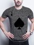 Мъжка тениска с къс ръкав,геометричен 3D принт с дизайн на Асо Пика, снимка 5