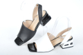 СЕЗОН'24! Дамски сандали от естествена кожа с ефектен ток - Два цвята, снимка 1 - Сандали - 44938655