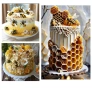 2 броя комплект пчела пчелна пита кошер силиконов маргаритка молд фондан шоколад декорация торта , снимка 2