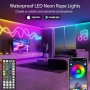 Нов 15m водоустойчив RGB неон IP68 с APP и дистанционно за двор и парти, снимка 2