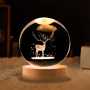 LED Светеща кристална топка/лампа, 3D сензорна - Елен