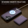 Калъф-портфейл за iPhone 17 с MagSafe, RFID блокиране, 2 в 1, лилав, снимка 9