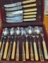 прибори за хранене - 2 к-та, качествена неръжд.стомана, дръжките "слонова кост", от СССР, солидни, снимка 7