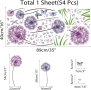 Стикери за стена с глухарче за хол, TOARTI 54 бр. лилави стикери за стена с пеперуди за спални за мо, снимка 4
