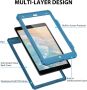 ShellBox Калъф за iPad 10.2 9/8/7 поколение с вграден протектор с презрамка за рамо, синьозелен, снимка 3