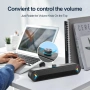 LENRUE 10W стерео компютърен саундбар с цветни светлини, 1,2 метра кабел, (черен-Aux), снимка 5