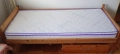 Дървено легло + дъвен шкаф + матрак - комплект, снимка 1
