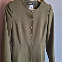 Дълго дамско палто ABACI в тъмно зелен цвят, снимка 5 - Палта, манта - 44953640