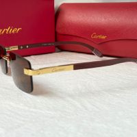 Cartier висок клас мъжки слънчеви очила с дървени дръжки, снимка 10 - Слънчеви и диоптрични очила - 45870838