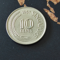 Монети Сингапур - 2 бр. 1967-1969, снимка 5 - Нумизматика и бонистика - 44936420