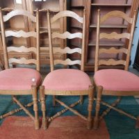 6 броя трапезни столове от бял дъбов масив, снимка 1 - Столове - 45339976