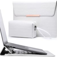 Нов Луксозен калъф за лаптоп 13.3-14'' със стойка и чанта, крокодилски мотиви, снимка 1 - Други - 45337233