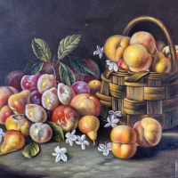 Голям натюрморт - Кошница с плодове, снимка 2 - Картини - 44989153