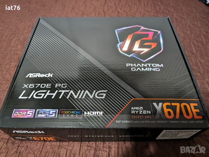 Asrock X670E PG Lightning Дънна платка АМ5, снимка 1