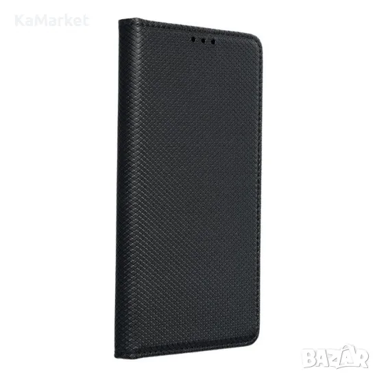 Калъф тефтер флип bSmart Magnet Book страничен, За Motorola Edge 50 Fusion, Черен и Протектор, снимка 1