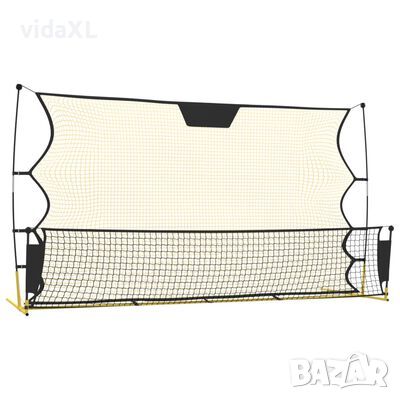 vidaXL Рикошет мрежа за футбол черно и жълто 183x85x120 см полиестер(SKU:93760, снимка 1
