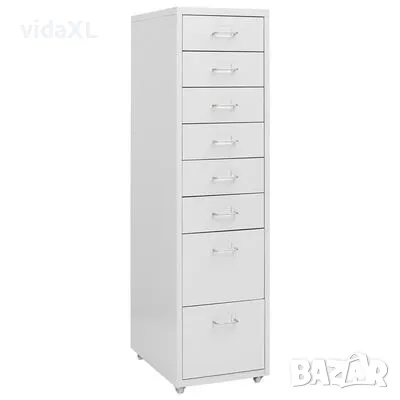 vidaXL Мобилен офис шкаф, сив, 28x41x109 см, метал（SKU:335921）, снимка 1