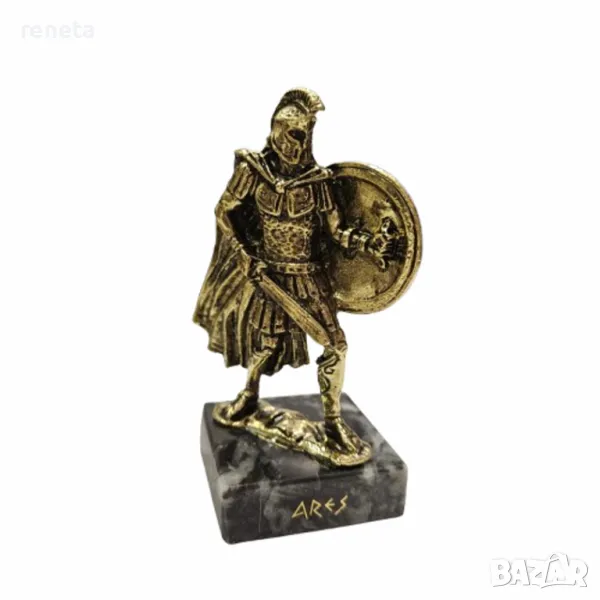 Статуетка Арис, Метална, Мраморна основа, Златист, 9х5 см, снимка 1