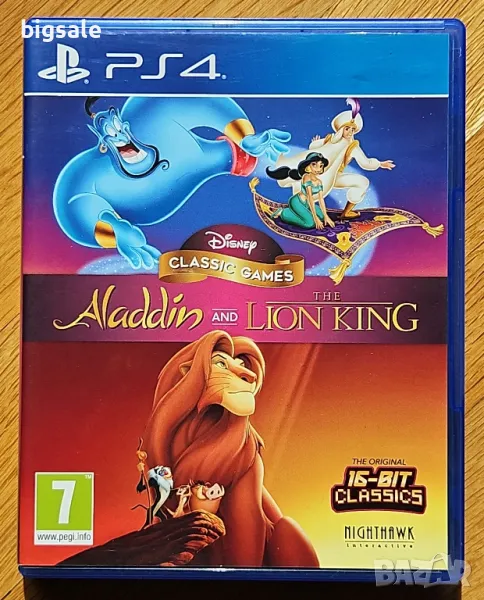 Aladdin and The Lion King PS4 Playstation 4 Плейстейшън PS 5 диск игра , снимка 1