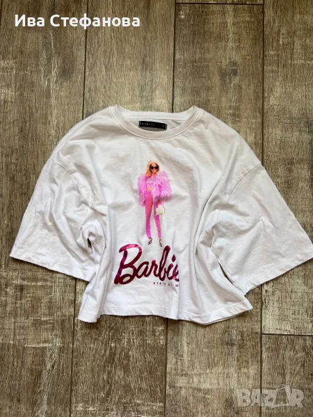 Barbie Барби  T-shirts  T-shirt бяла широка  жестока тениска , снимка 1