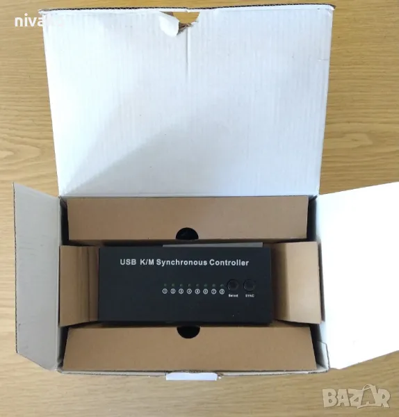 Продавам KVM USB K/M Синхронен суич за до 8 компютъра, споделящ 1 комплект мишка и клавиатура, снимка 1