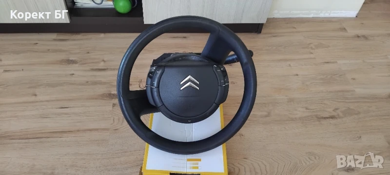 Мултифункционален волан с аербег airbag и лентов кабел + лост за мигачи/чистачки за Ситроен, снимка 1