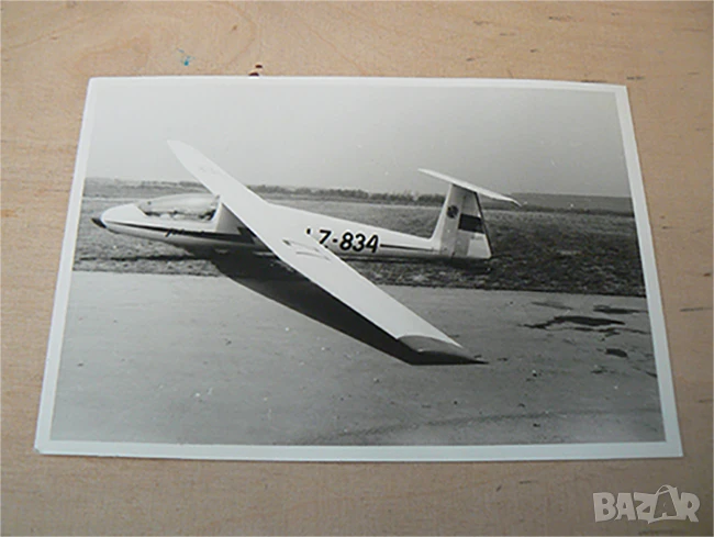 Стара снимка с български безмоторен самолет Пират , авиация ., снимка 1