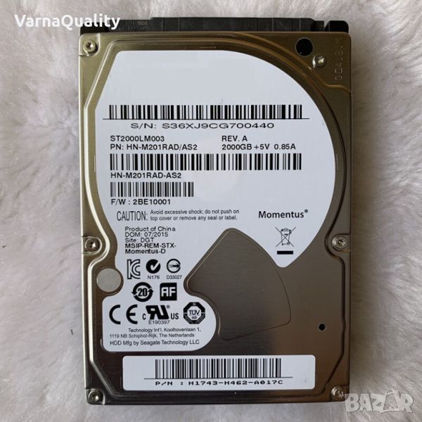 Хард диск за лаптоп 2TB 2000GB Seagate Momentus / Samsung Spinpoint ST2000LM003 2TB 2.5" Drive, снимка 1