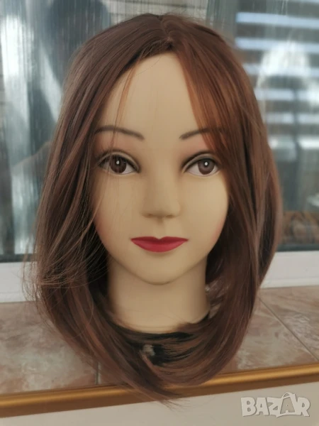 Нова светло кестенява  перука 35 см Боб стил без бретон - мод.17, снимка 1