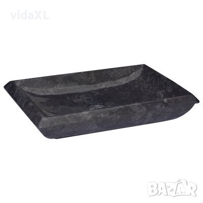 vidaXL Черна мивка, 50x35x10 см, мрамор(SKU:149166, снимка 1