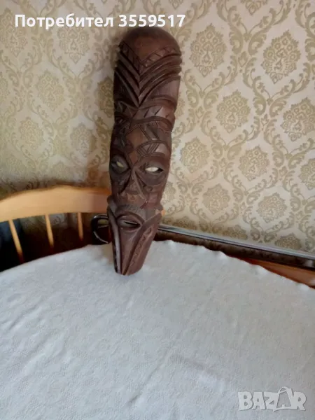 дървена африканска маска, снимка 1