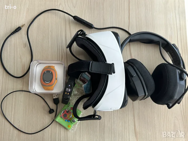 Лот геймърски слушалки, смарт гривна, VR очила, Myki часовник, снимка 1