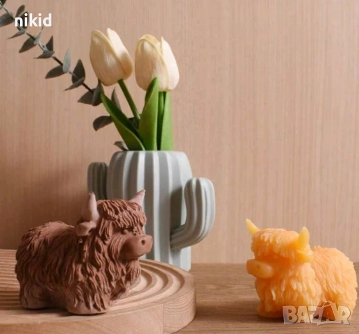 3D Овен Бик крава силиконов молд форма фондан шоколад гипс смола свещ декор, снимка 5 - Форми - 51424110