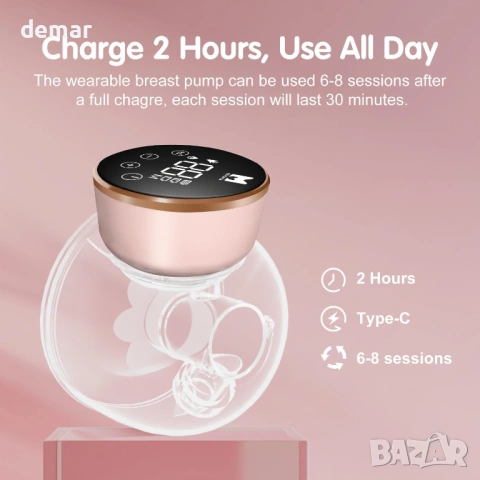 MOMAINI Носима електрическа помпа за кърма с 3 режима и 9 нива на засмукване, снимка 5 - Помпи за кърма - 54027412