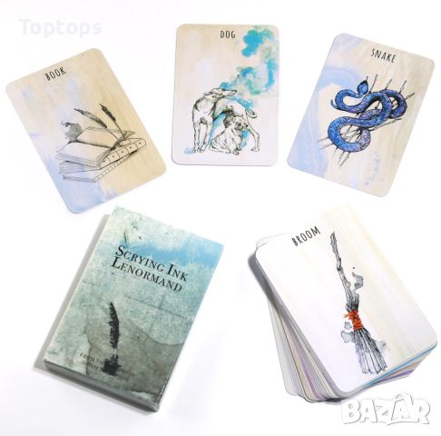 Ленорман: Golden Lenormand & Blue Bird Lenormand & Skrying Ink Lenormand , снимка 2 - Карти за игра - 45415285