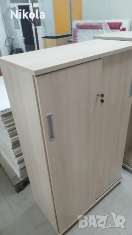 Двукрил гардероб с плъзгащи се врати и заключване - офис шкаф 90/150/46, снимка 16 - Шкафове и рафтове - 51280123