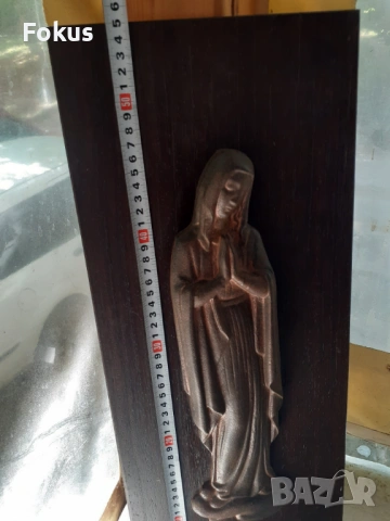Богородица пано от чугун статуя икона статуетка масивна, снимка 5 - Антикварни и старинни предмети - 53424915