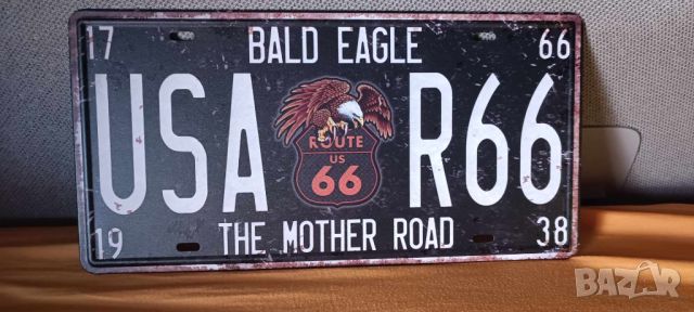 ROUTE 66-Bald Road 1766-The Mother Road 1938-метална табела -тип регистрационен номер, снимка 4 - Аксесоари и консумативи - 45794329