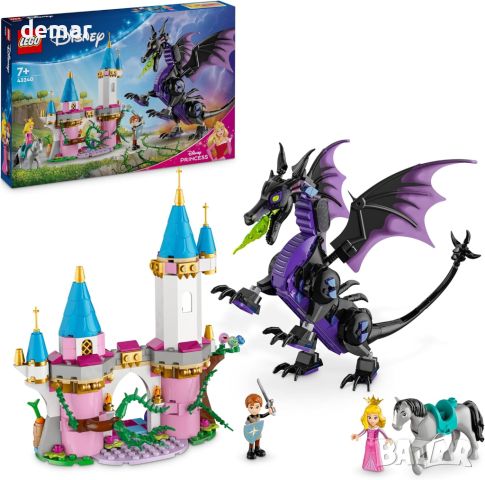 LEGO Disney Dragon Комплект Спящата красавица и дракон, играчка за сглобяване за деца 7+ г., 43240, снимка 1 - Образователни игри - 46447218